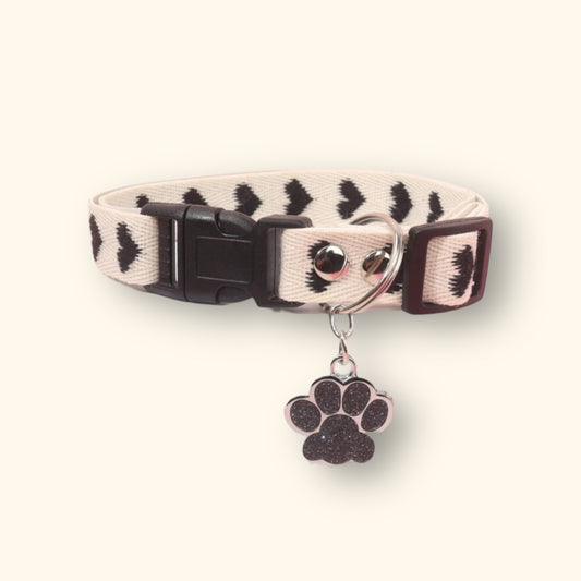 Collar with Black Paw Charm