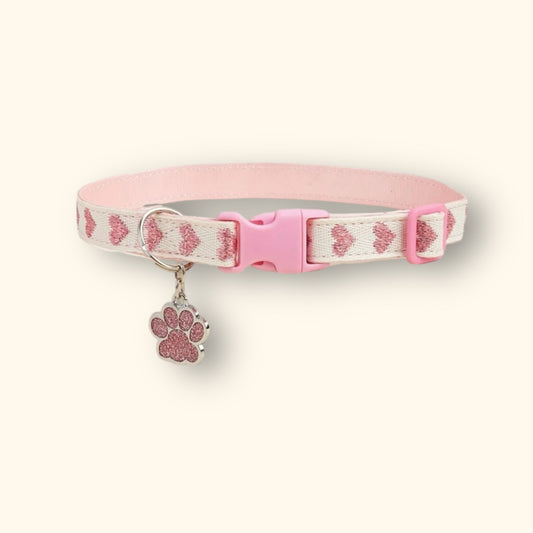 Pink Collar with Paw Charm