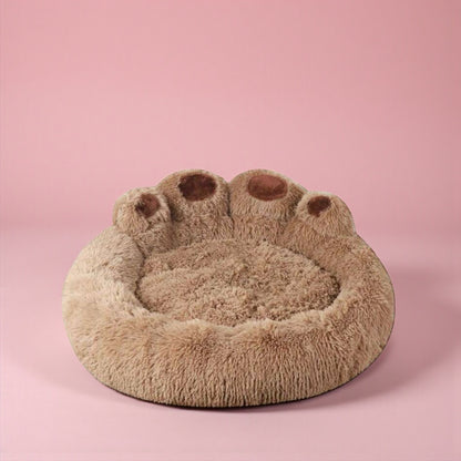 Brown Paw-Shaped Bed