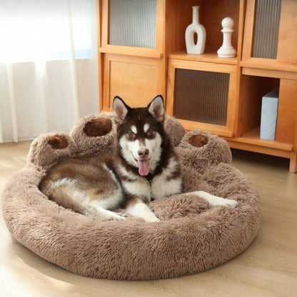 Brown Paw-Shaped Bed