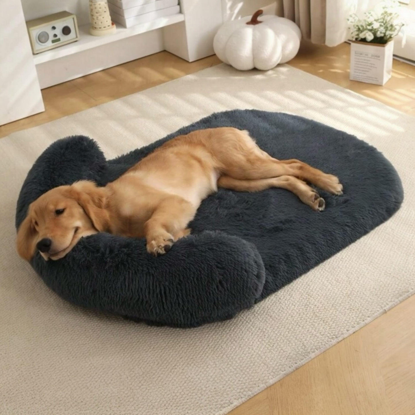 Dog dark gray bed
