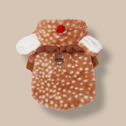 Dot Reindeer Fleece Hoodie