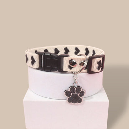 Collar with Black Paw Charm