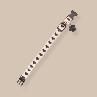 Collar with Black Paw Charm