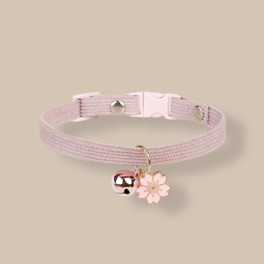 Pink Collar with Bell & Flower
