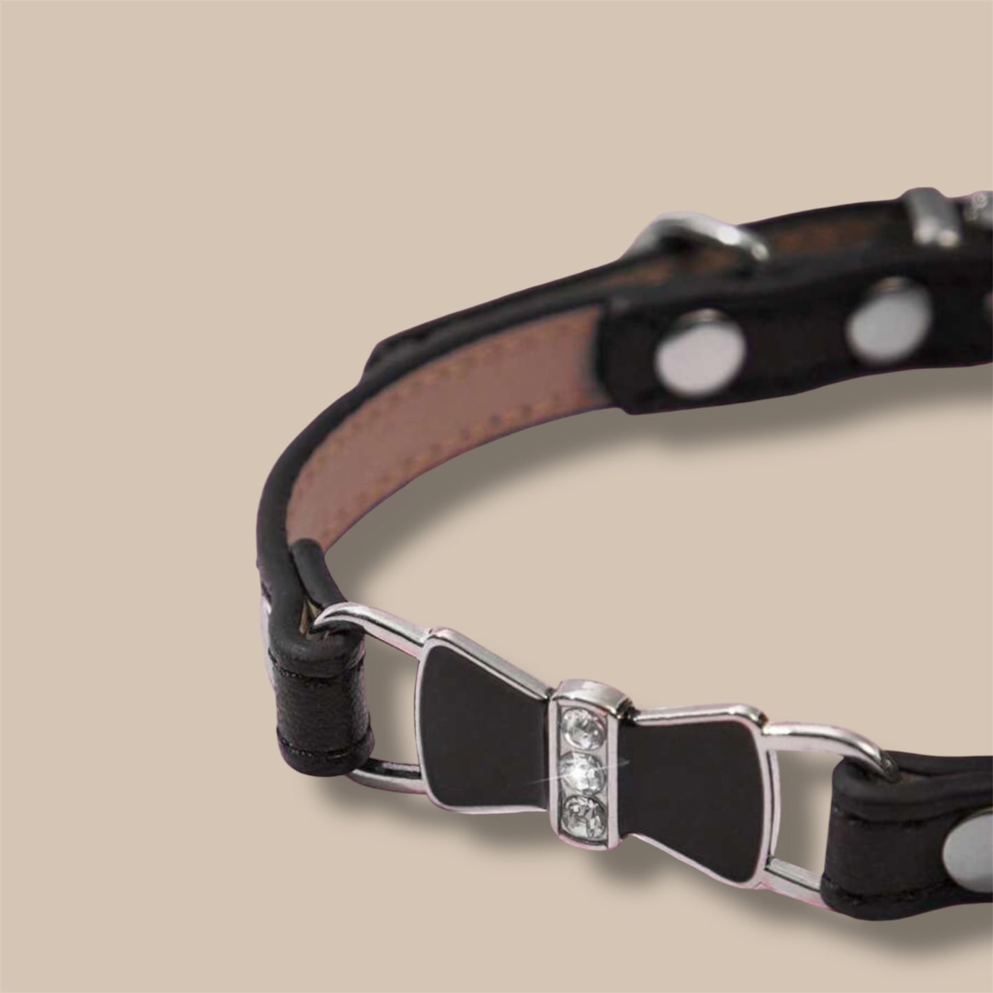 Black Leather Dog Collar