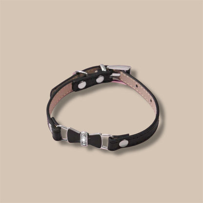 Black Leather Dog Collar