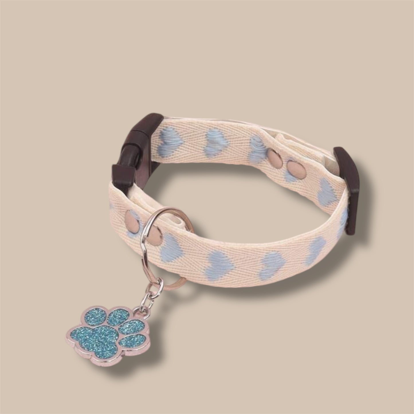 Blue Collar with Paw Charm