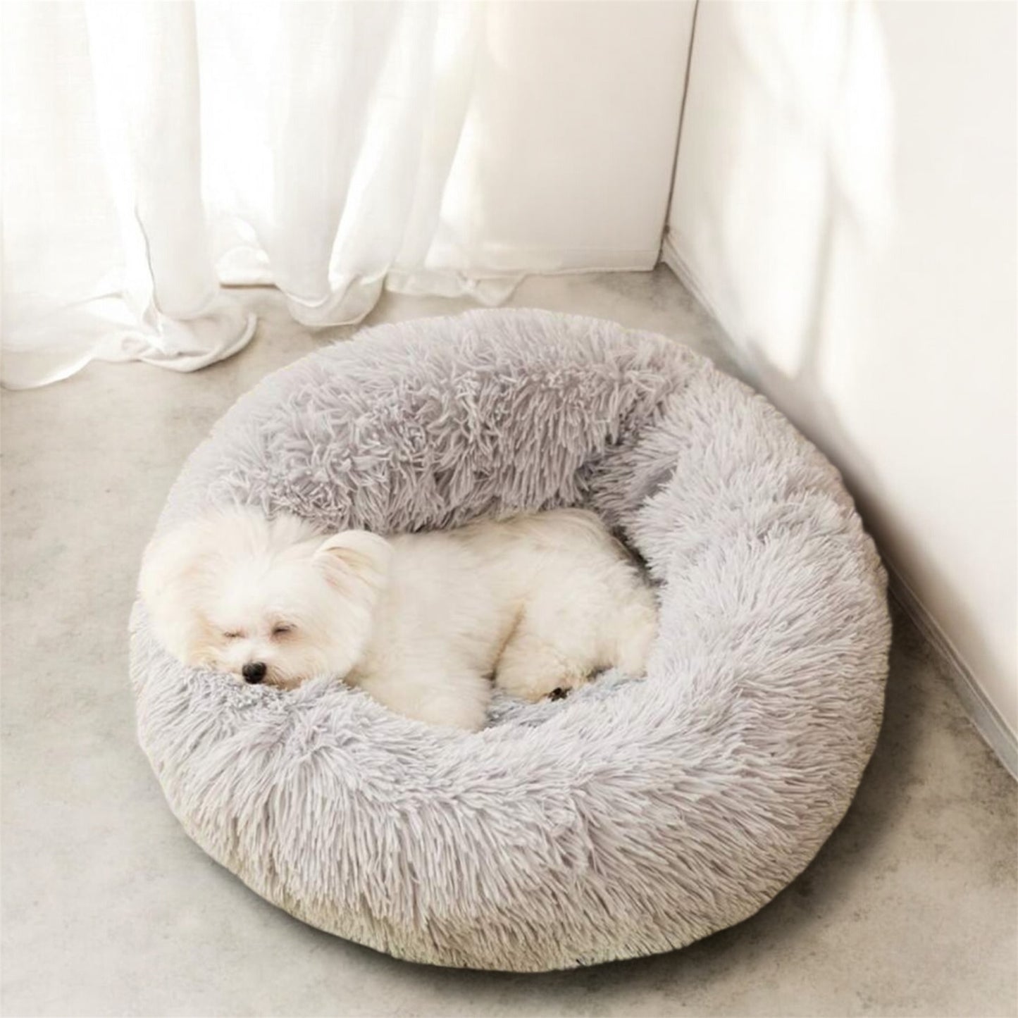 Dog gray pouf